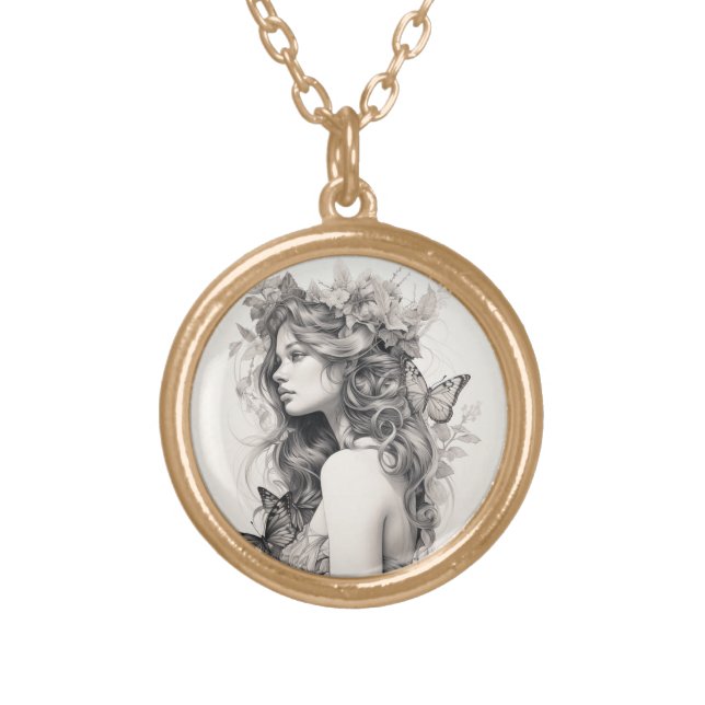 Custom Photo Gold Plated Necklace (Front)