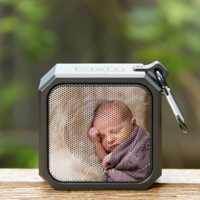 Custom Photo Gold Text Tough Outdoor Waterproof Bluetooth Speaker (Insitu(Outdoor))