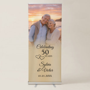 Custom Photo Golden 50th Anniversary Welcome Sign