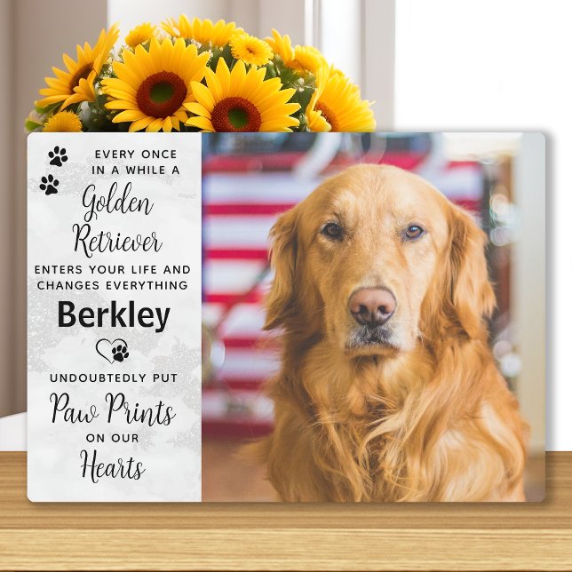 Custom Photo Golden Retriever Memorial Plaque (Creator Uploaded)