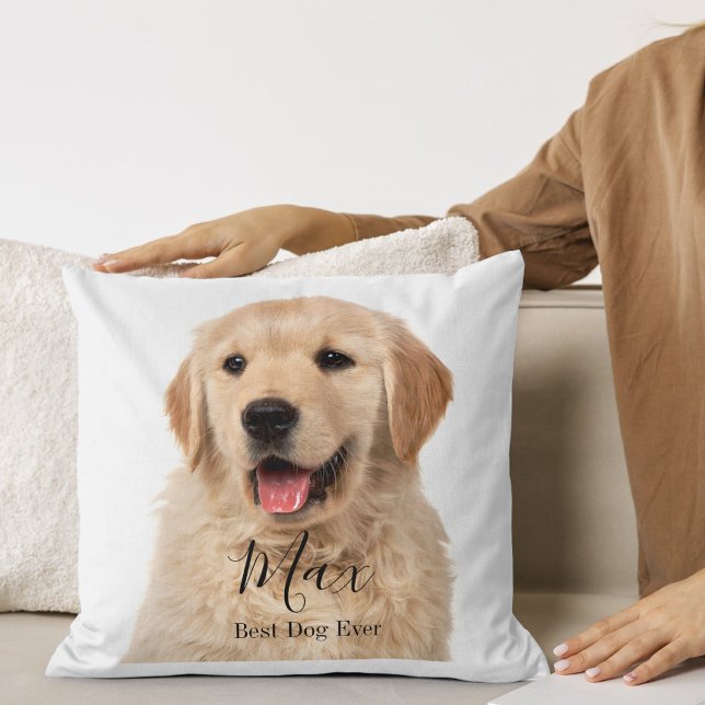 Custom Photo Golden Retriever Personalized Throw Pillow (Creator Uploaded)