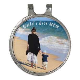 Custom Photo Golf Hat Clip with Best Mom Photos