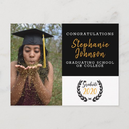 Custom Photo Graduate 2020 Announcement Postcard