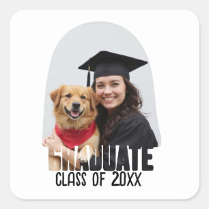 Custom Photo Graduate Arch Graduation Favor Square Sticker