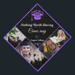 Custom Photo Graduation Cap Topper<br><div class="desc">This basic Personalized Custom Graduation Topper is a perfect gift for Graduation on any occasion. Easily customize this photo collage graduation cap topper with 5 photos of your family, friends or memories. Personalize further with your school name and class year. You can even change the background color to suit your...</div>