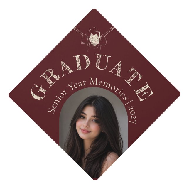 Custom Photo Graduation Cap Topper | Personalized  (Front)