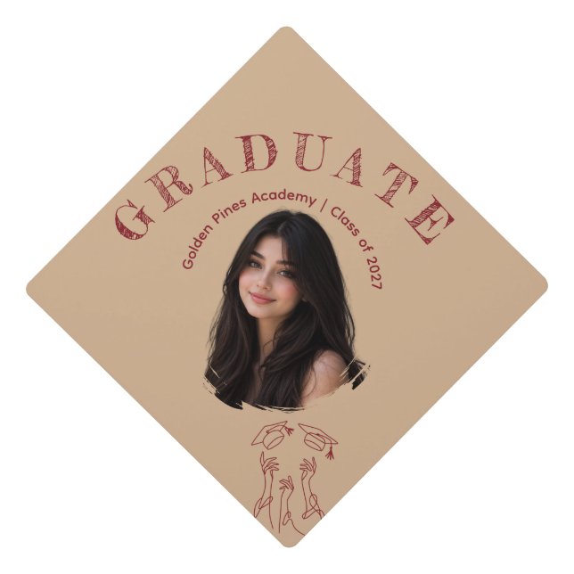 Custom Photo Graduation Cap Topper | Personalized  (Front)