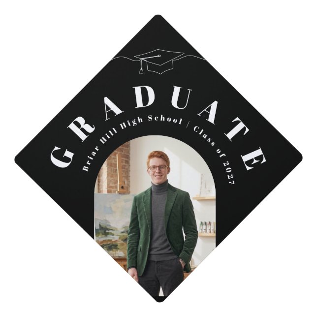 Custom Photo Graduation Cap Topper, Personalized C (Front)