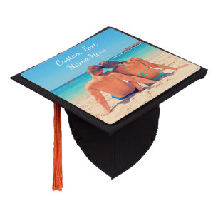 Custom Photo Graduation Cap Topper with Text Name