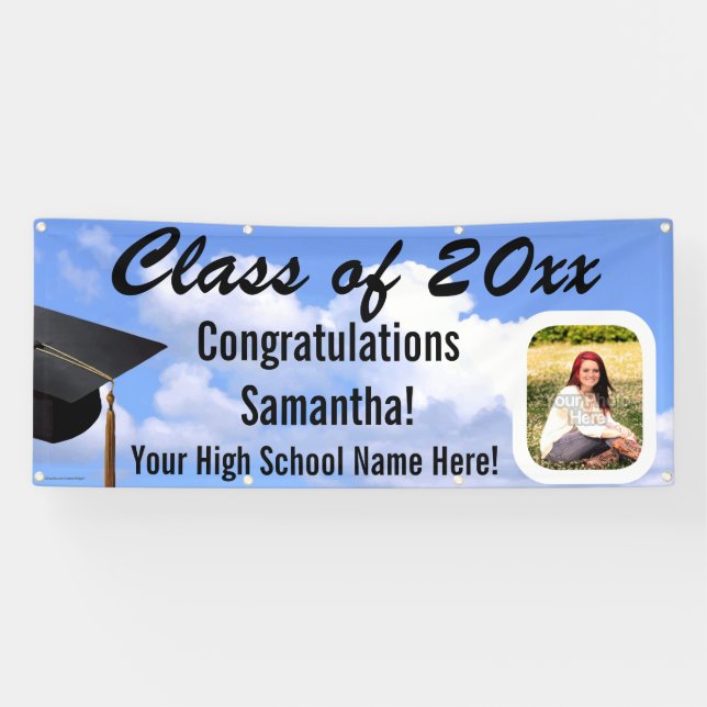 Custom Photo Graduation Outdoor Sky Yard Banner (Horizontal)