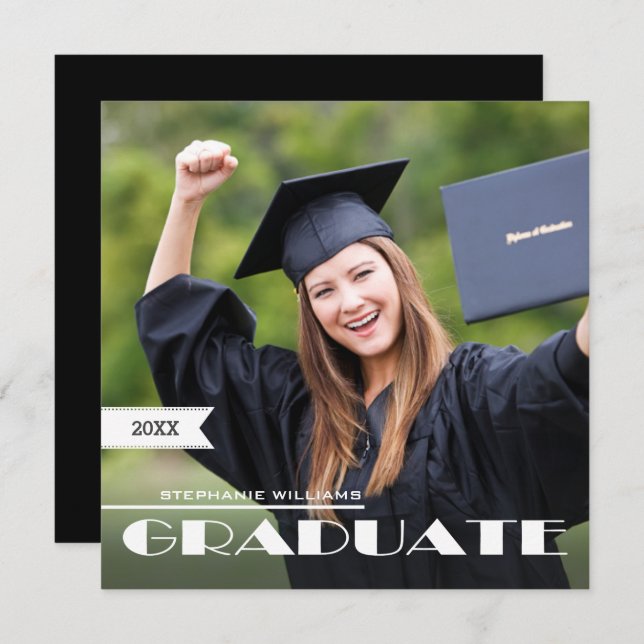 Custom Photo Graduation Party  Invitation (Front/Back)