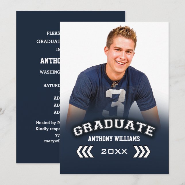 Custom Photo Graduation Party Photo  Invitation (Front/Back)