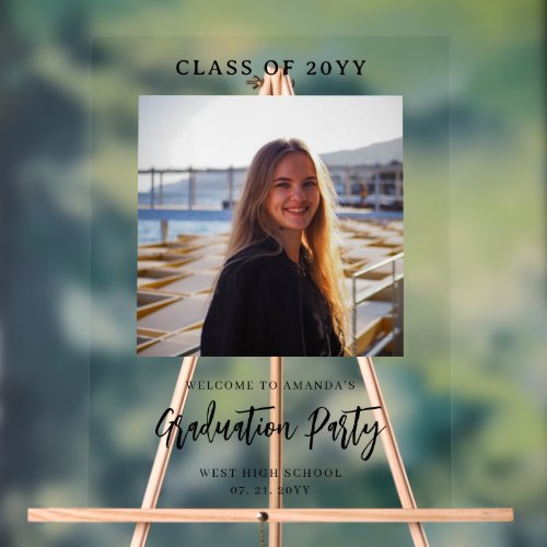 Custom Photo Graduation Welcome Party Acrylic Sign