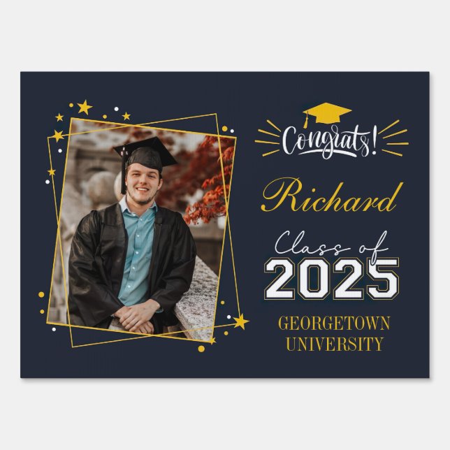 Custom Photo Graduation Yard Sign, Personalized Sign (Front)