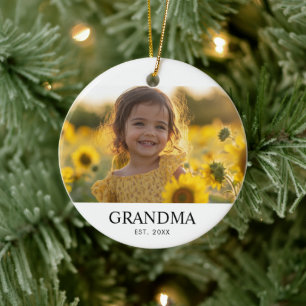 Custom Photo Grandma Ceramic Ornament