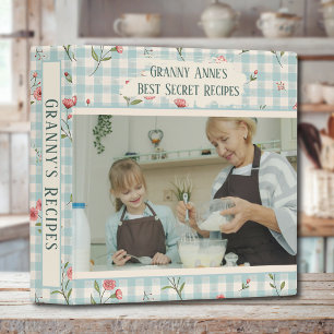 Custom Photo Grandma & Family Recipe Keepsake 3 Ring Binder