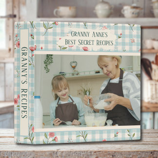 Custom Photo Grandma & Family Recipe Keepsake 3 Ring Binder