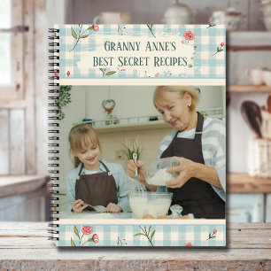Custom Photo Grandma & Family Recipe Keepsake Notebook
