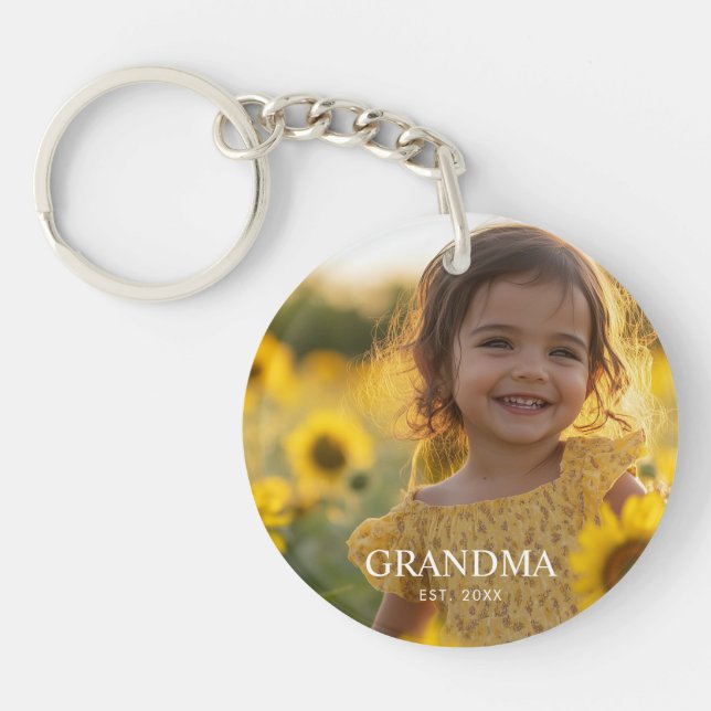 Custom Photo Grandma Keychain (Front)