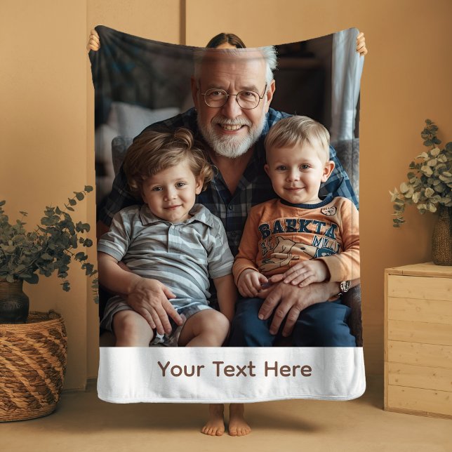 Custom Photo Grandpa Blanket Sherpa Cozy Gift Idea (Creator Uploaded)