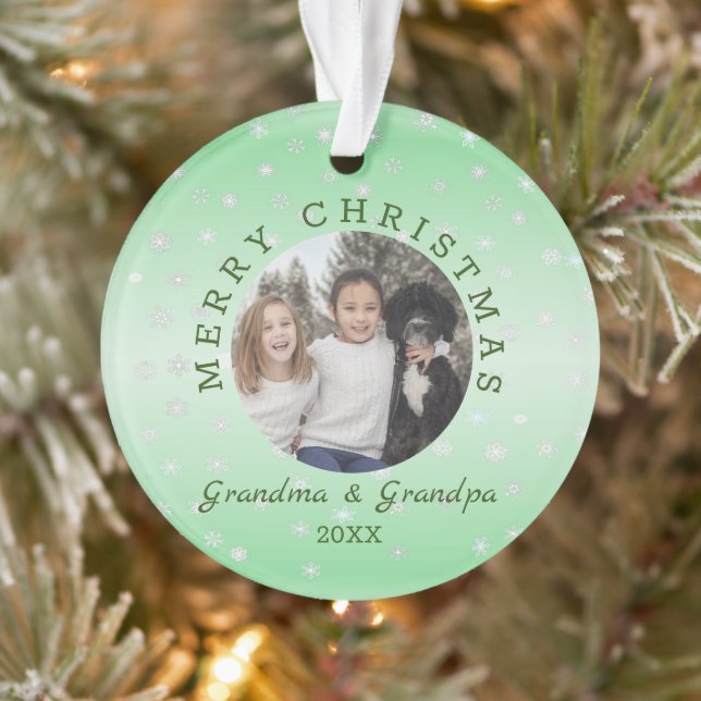 Custom Photo Grandparents Ornament (Tree)