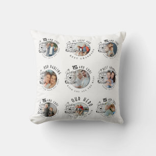 Custom Photo Grandson Birthday Throw Pillow