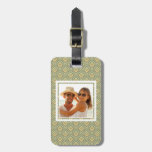 Custom Photo green and yellow pattern Luggage Tag