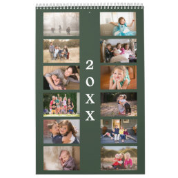 Custom Photo Green Cover 2024 Calendar