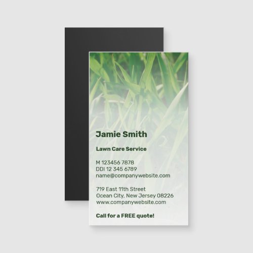 Custom Photo Green Lawn Care Promotional Magnet