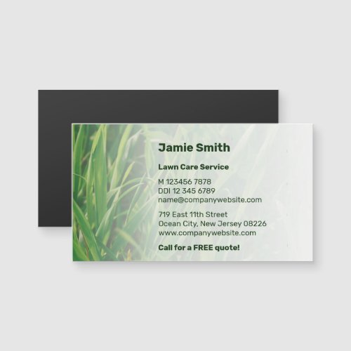 Custom Photo Green Lawn Care Promotional Magnet