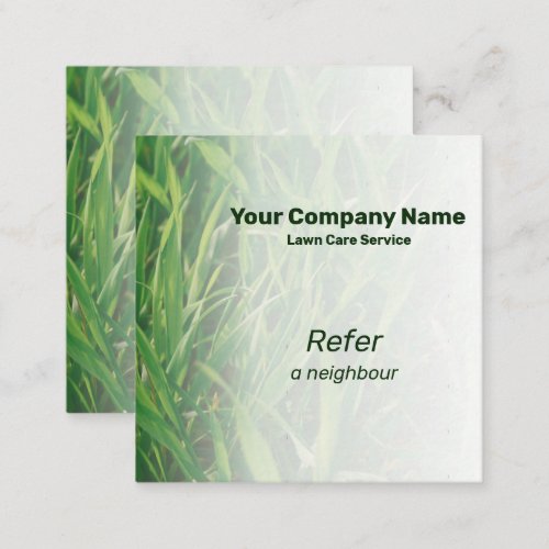 Custom Photo Green Lawn Care Refer A Friend Card