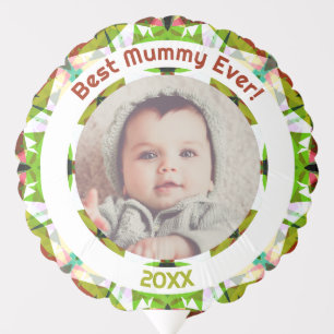 Custom Photo Green Mother’s Day Best Mommy Ever Balloon
