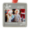 Custom Photo Grey Ornament with Snowflakes