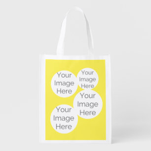 Custom Photo Grocery Bag – Bright Yellow Party