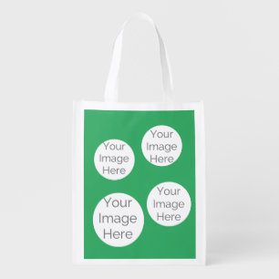 Custom Photo Grocery Bag – Green Background