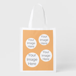 Custom Photo Grocery Bag – Peach Party Gift 