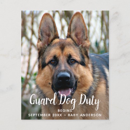 Custom Photo Guard Dog Duty Pregnancy Announcement