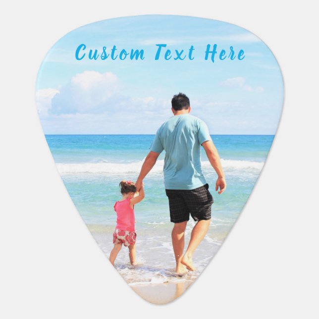 Custom Photo Guitar Pick with Your Photos and Text (Front)