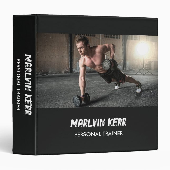 Custom photo gym gray 3 ring binder (Front/Spine)