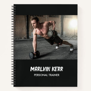 Custom photo gym gray notebook