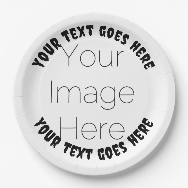 custom photo Halloween personalized Paper Paper Plates (Front)