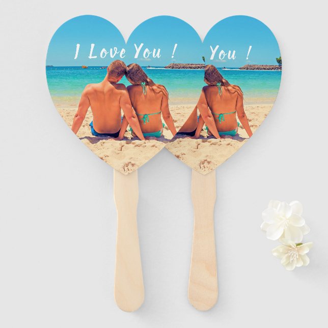 Custom Photo Hand Fan with Your Love Photos (Front and Back)