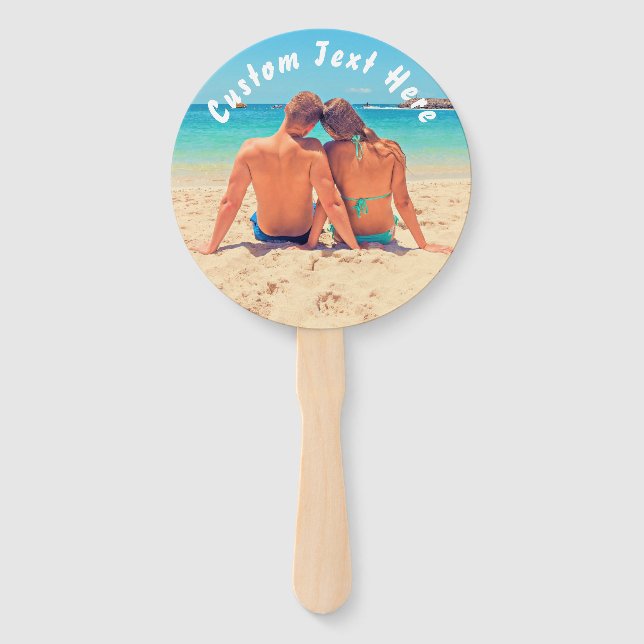 Custom Photo Hand Fan Your Favorite Photo and Text (Back)