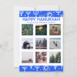 CUSTOM PHOTO Hanukkah Menorah Stars Cute Flat Card<br><div class="desc">Customize this flat card by adding your own text and photos on the front or back. There is a grid in front of the photos which makes it easier to use any size photos you have and keep them lined up and in a square format. You can delete the grid...</div>