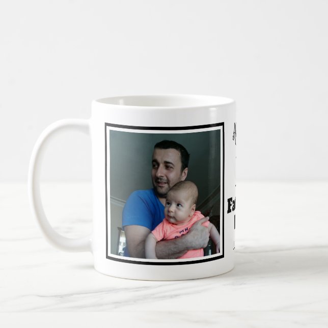 Custom Photo Happy 1st Father's Day Coffee Mug (Left)