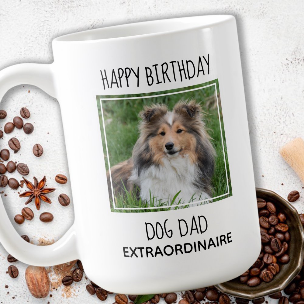 Discover Custom Photo Happy Birthday Best Dad Ever Dog Dad Coffee Mug