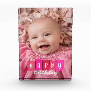 Custom Photo Happy Birthday Block