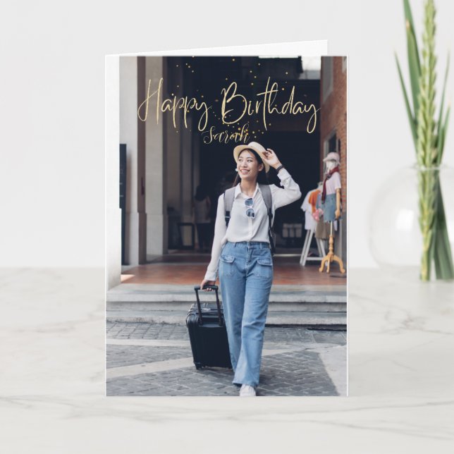 Custom Photo Happy Birthday Card (Front)