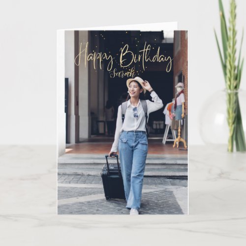 Custom Photo Happy Birthday Card