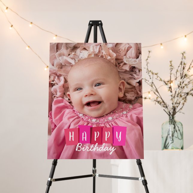Custom Photo Happy Birthday  Foam Board (In Situ (Stand))